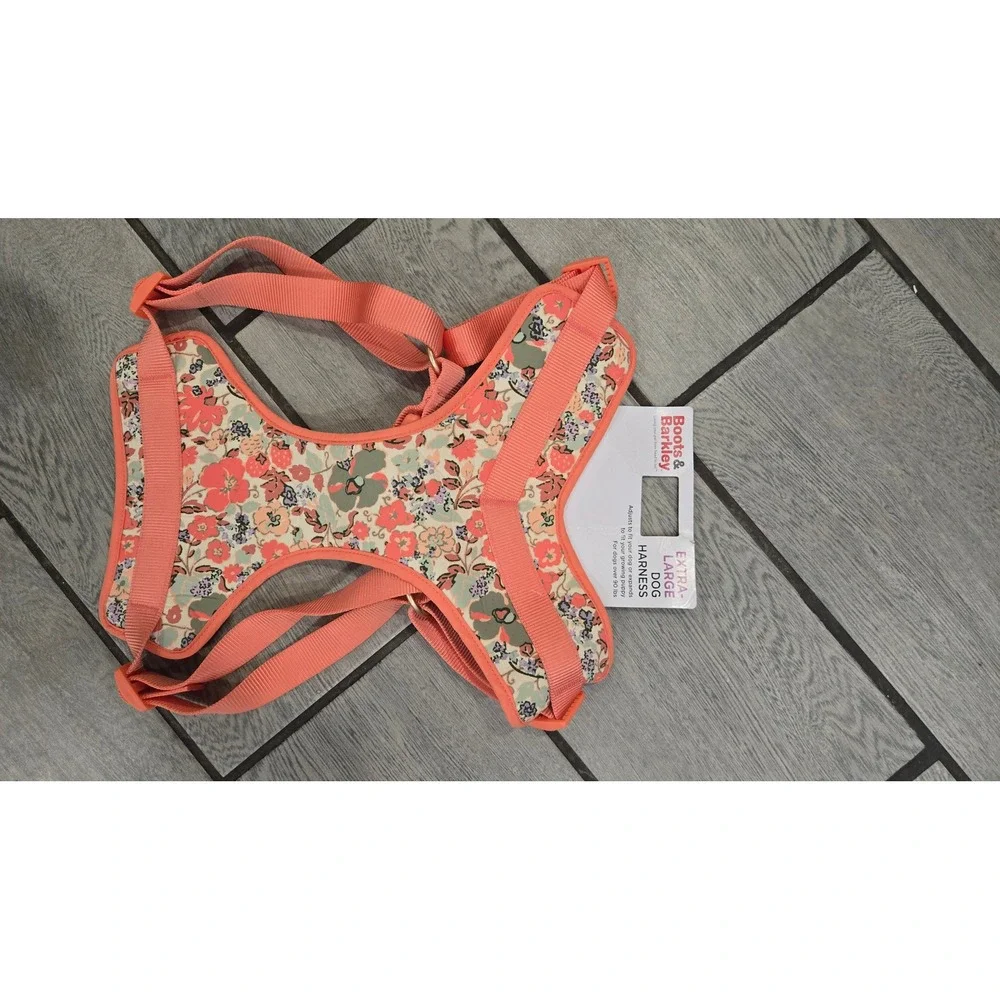 Boots & Barkley Extra Large Floral Print Dog Harness Coral Pink New - Picture 2 of 4